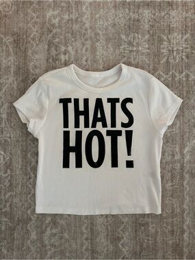 White Graphic Tee "THATS HOT!"